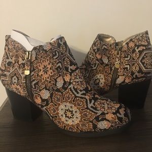 Tapestry ankle boots